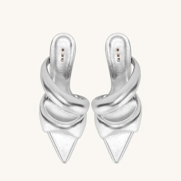 JW Pei Sara Mule Size 5 Silver - Picture 1 of 3
